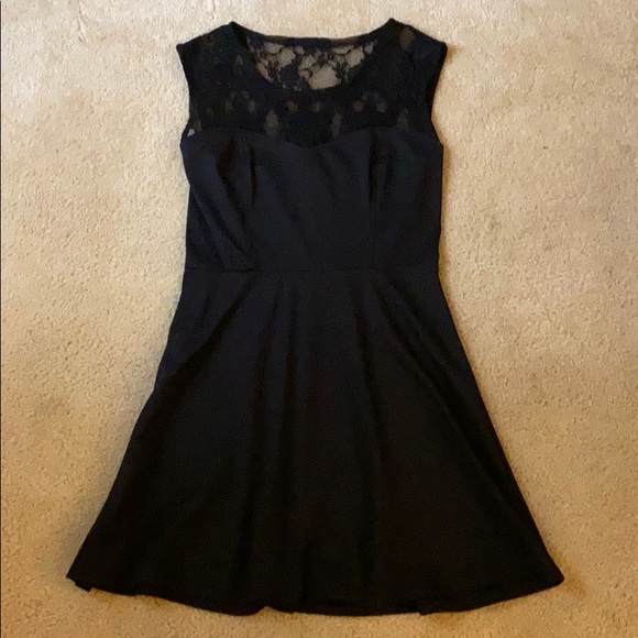 Speechless Dresses & Skirts - SOLD! Black Lace Sheer Sweetheart Skater Dress